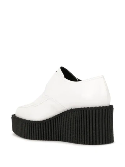 Shop Stella Mccartney Buckled Platform Creepers In White