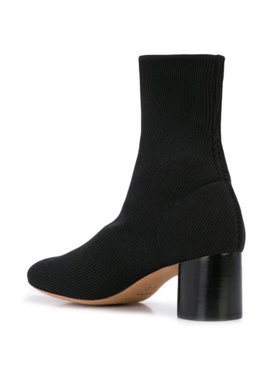 Shop Vince Chunky Heel Sock Boots In Black