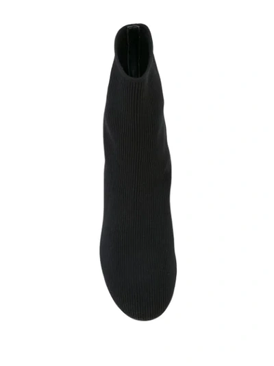Shop Vince Chunky Heel Sock Boots In Black