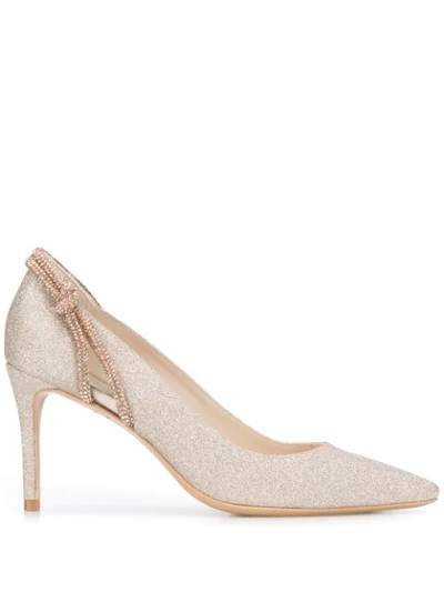 Shop Sophia Webster Glitter Cut-out Pumps In Neutrals