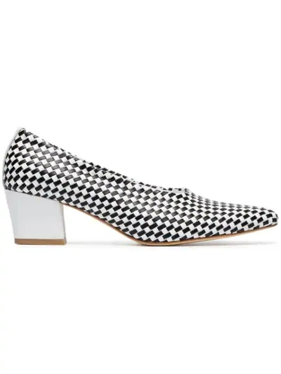 Shop Maryam Nassir Zadeh Ruby 50 Woven Leather Pumps In Black