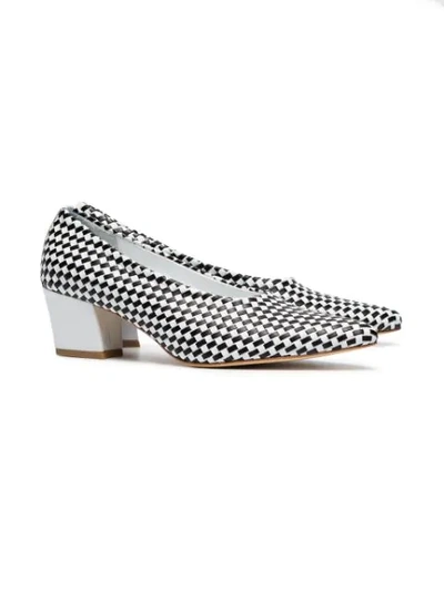 Shop Maryam Nassir Zadeh Ruby 50 Woven Leather Pumps In Black