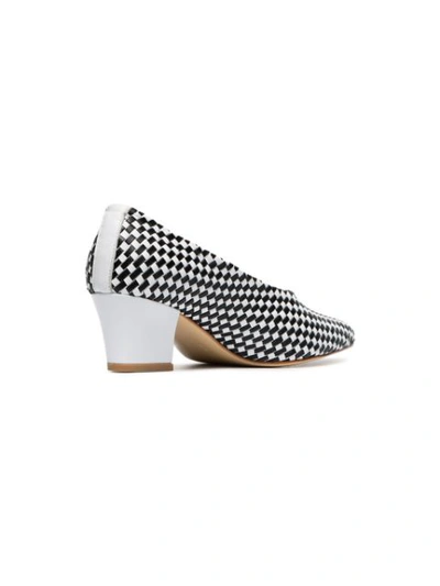Shop Maryam Nassir Zadeh Ruby 50 Woven Leather Pumps In Black