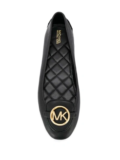 Shop Michael Michael Kors Ballerinas Mit Logo-schild In Black