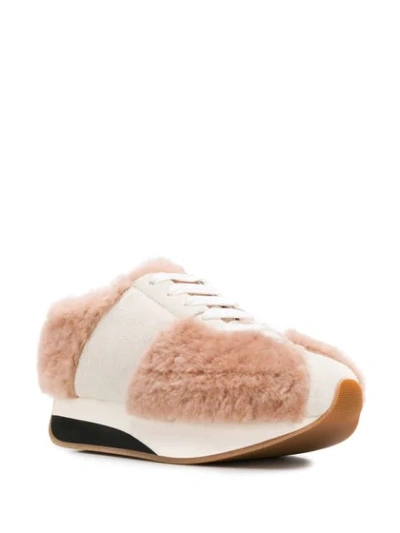 Shop Marni Textured Big Foot Sneakers In Neutrals