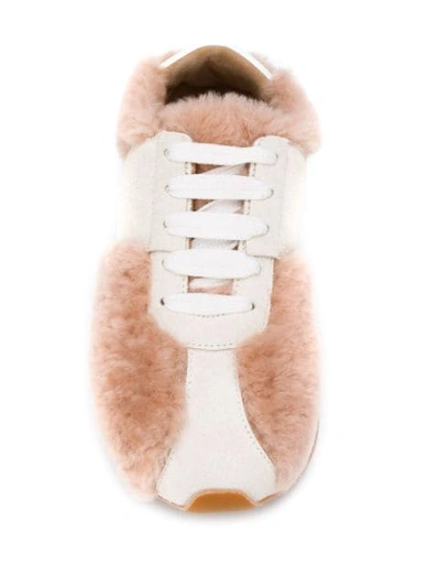Shop Marni Textured Big Foot Sneakers In Neutrals