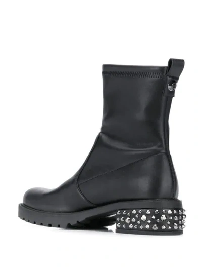 Shop Liu •jo Studded Heel Ankle Boots In Black