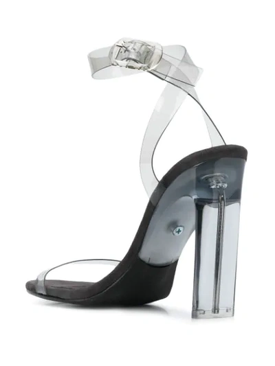 Shop Yeezy Mid-heel Strappy Sandals In Neutrals