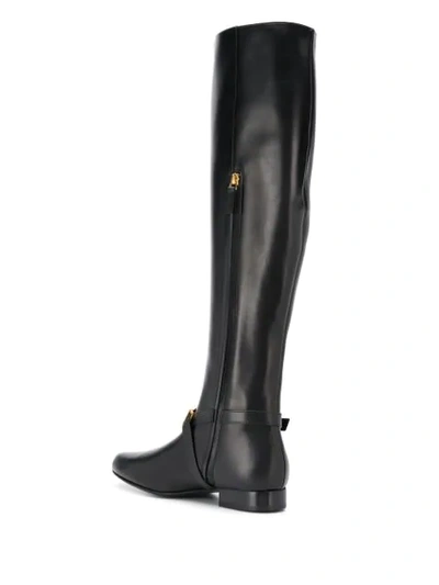 Shop Versace Over The Knee Boots In Black