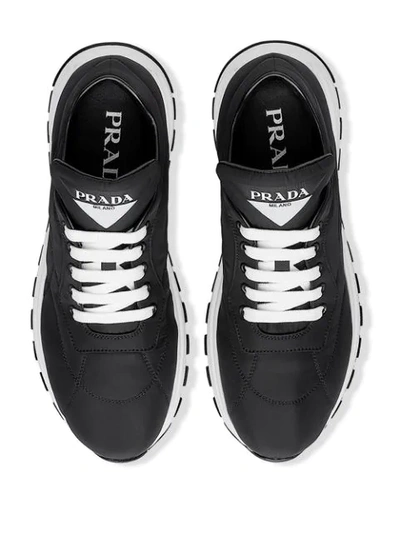 Shop Prada Nylon Sneakers In Black