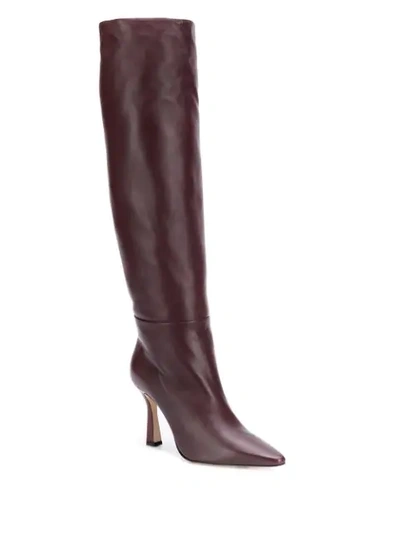 Shop Wandler Sculpted Heel Long Boot In Red