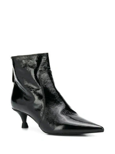 Shop Premiata Varnished Pointed Boots In Black