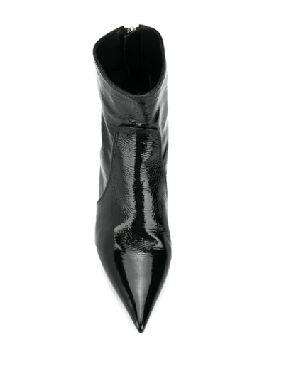 Shop Premiata Varnished Pointed Boots In Black