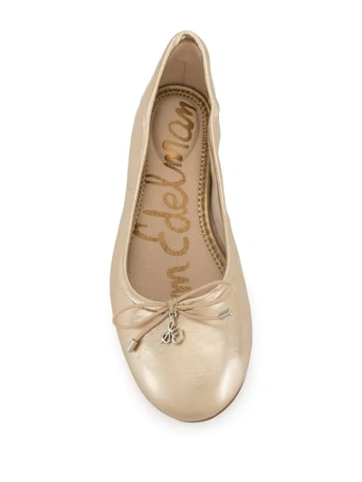 Shop Sam Edelman Felicia Ballerina Shoes In Gold