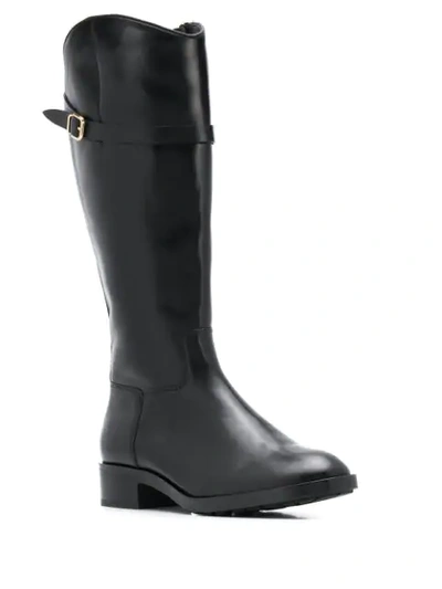 Shop Hogl Leather Knee Boots In 0100schwarz
