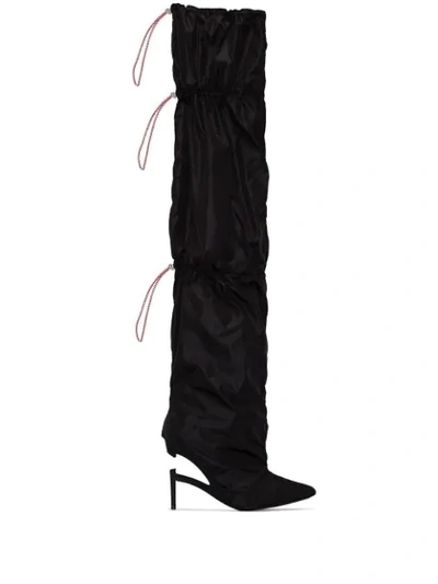 Ben Taverniti Unravel Project Unravel Project Black 100 Broken Heel Over-the-knee Boots In Black
