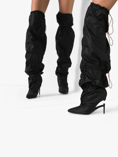 Ben Taverniti Unravel Project Unravel Project Black 100 Broken Heel Over-the-knee Boots In Black