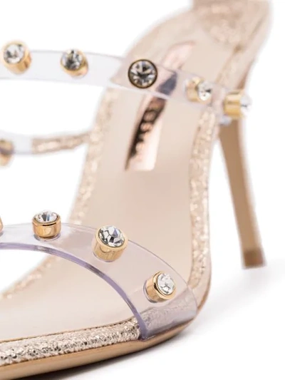 Shop Sophia Webster 'rosalind 85' Sandalen Mit Transparenten Riemchen In Gold