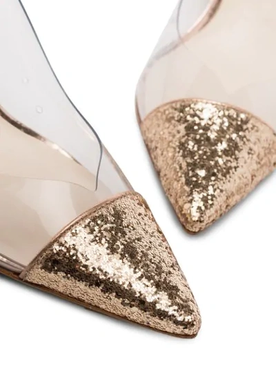 Shop Sophia Webster Daria 85mm Glittered Pumps In Gold