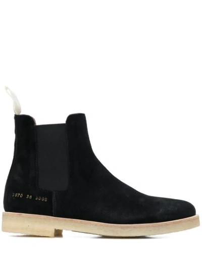 Shop Common Projects Suede Ankle Boots In Black