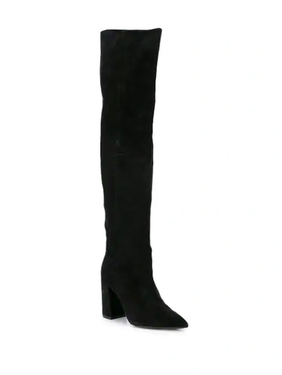 Shop Tabitha Simmons Izzy Thigh-high Boots In Black