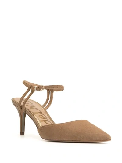 Shop Sam Edelman Javin Ankle Strap Pumps  In Beige/naturals