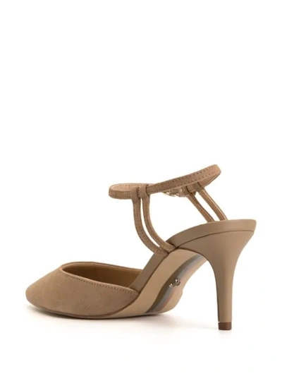 Shop Sam Edelman Javin Ankle Strap Pumps  In Beige/naturals