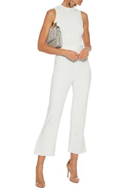Shop Cushnie Cropped Crepe Flared Pants In White