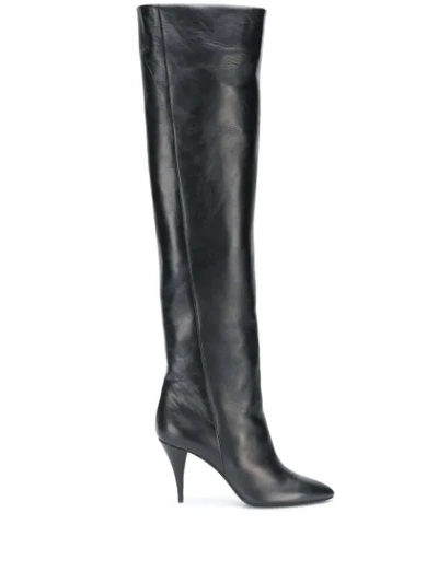 Shop Saint Laurent Kiki 85mm Knee-length Boots In Black