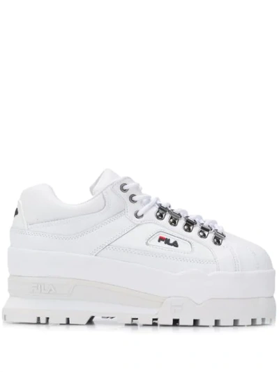 Fila Trailblazer Wedge Sneakers In White | ModeSens