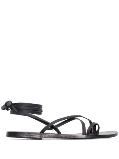 BLACK MORFI LEATHER SANDALS