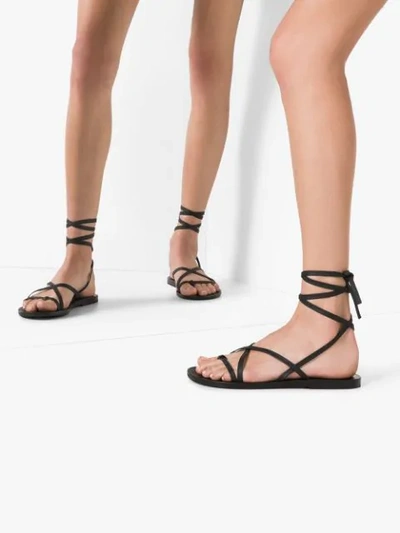 Shop Ancient Greek Sandals Morfi Leather Sandals In Black