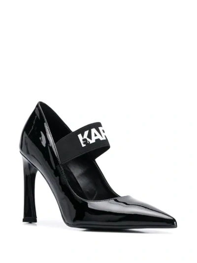 Shop Karl Lagerfeld 'veneto' Pumps Mit Riemen In Black