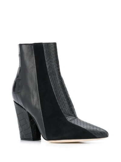 Shop Sergio Rossi Crocodile Effect Boots In Black