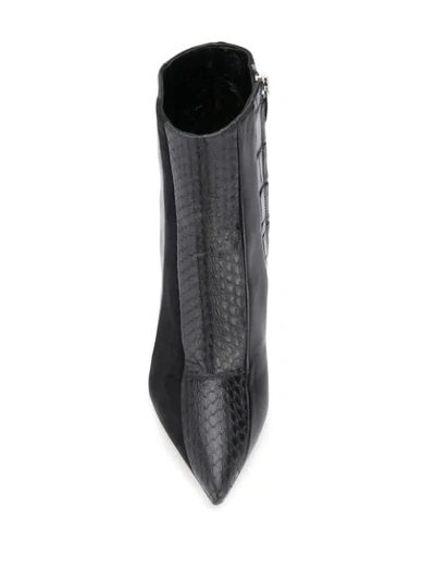 Sergio Rossi Crocodile Effect Boots In Black