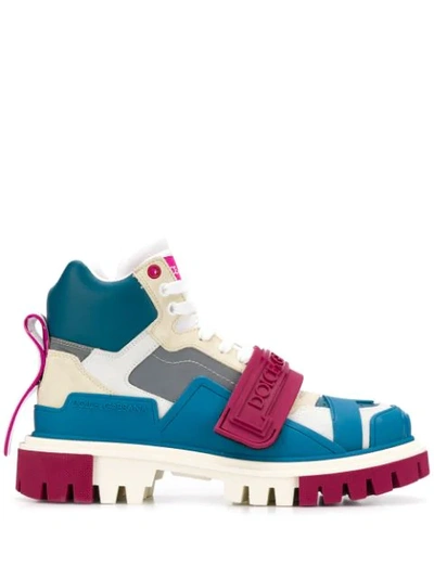 Shop Dolce & Gabbana Colour-block Trekking Boots In White