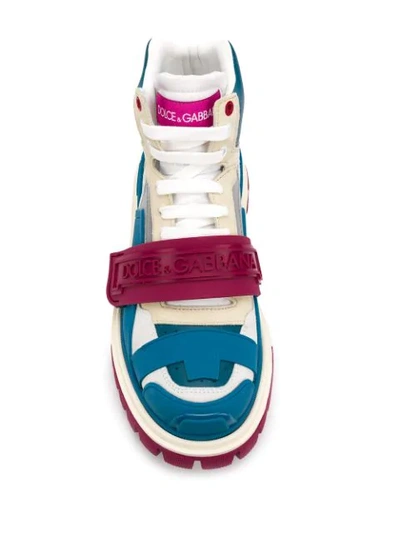 Shop Dolce & Gabbana Colour-block Trekking Boots In White