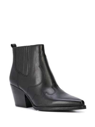 Shop Sam Edelman Winona Western Boots In Black