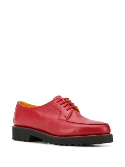 Shop Holland & Holland Chunky Heel Oxford Shoes In Red