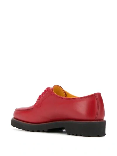 Shop Holland & Holland Chunky Heel Oxford Shoes In Red