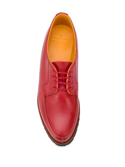 Shop Holland & Holland Chunky Heel Oxford Shoes In Red