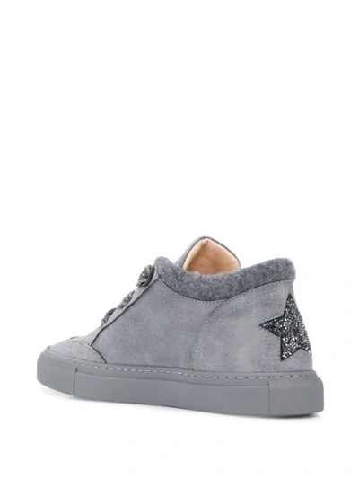 Shop Lorena Antoniazzi Star Lace-up Sneakers In Grey