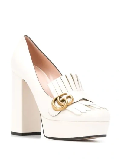 Shop Gucci Platform Fringe 120 Loafers In Neutrals