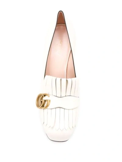 Shop Gucci Platform Fringe 120 Loafers In Neutrals
