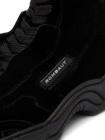 Shop Rombaut Boccaccio Velvet Lace-up Boots In  Black Velvet 