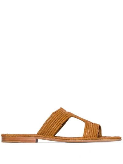 Shop Carrie Forbes Moha Raffia Flat Sandals In Brown
