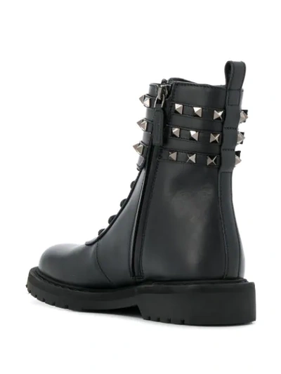 Shop Valentino Garavani Rockstud Combat Boots In Black
