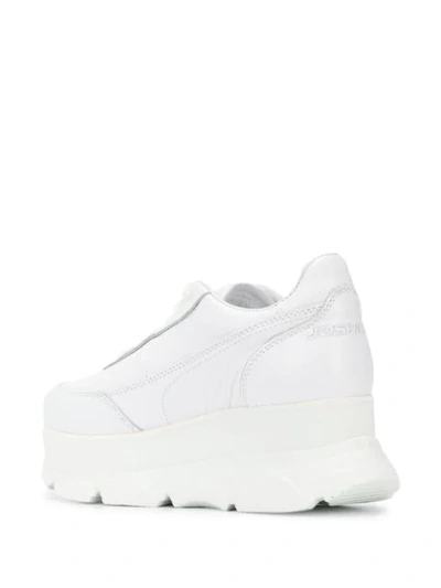 Shop Joshua Sanders Zenith Wedge Lace-up Sneakers In White