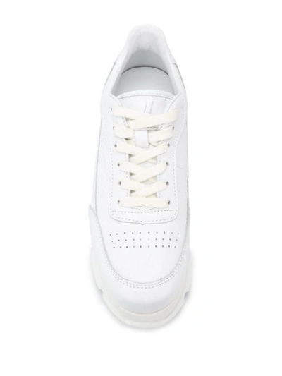 Shop Joshua Sanders Zenith Wedge Lace-up Sneakers In White