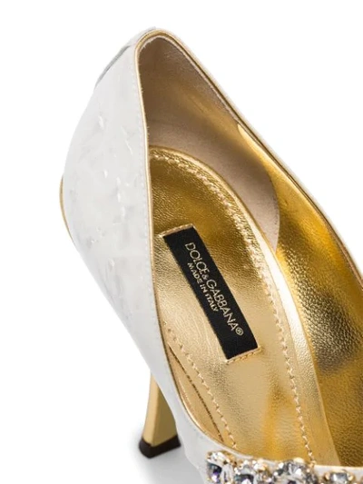 Shop Dolce & Gabbana Lori Mother-of-pearl Pumps In White